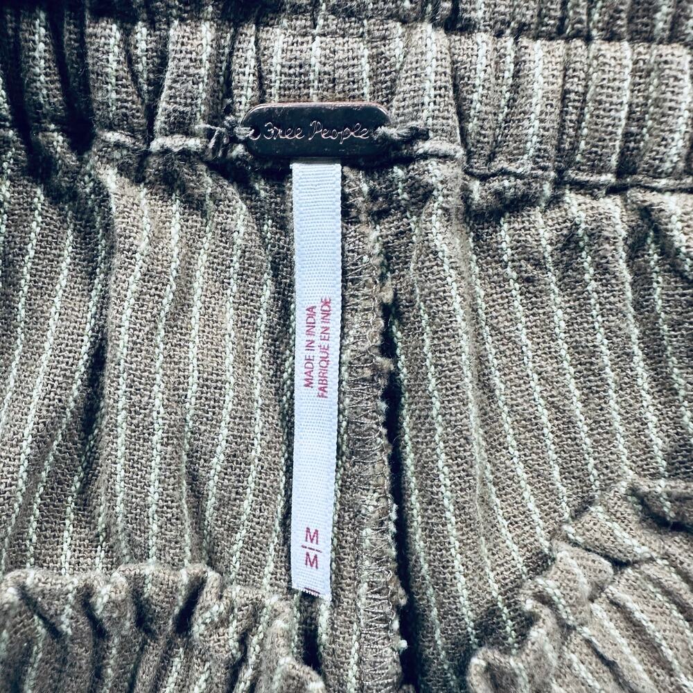 Free People Outta Sight Parachute Pants Medium Brown/Cream Striped Drawstring - Picture 6 of 8
